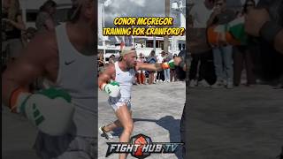 Conor McGregor THROWS POWER shots on pads training for Crawford matchup [upl. by Ardnalahs]