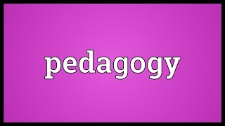 Pedagogy Meaning [upl. by Ettenoj904]