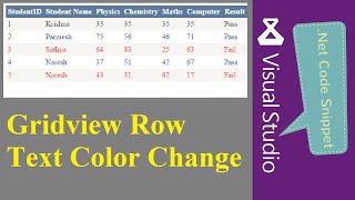 aspnet gridview change particular row text color [upl. by Nylatsirk]