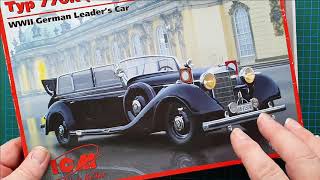 ICM 135 Typ 770K W150 Tourenwagen WW2 German Leaders Car  Kit Review [upl. by Airun]