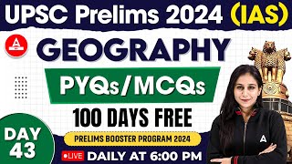 UPSC Prelims 2024  UPSC Geography Classes  PYQsMCQs  By Preeti Mam  Adda247 IAS 42 [upl. by Nallij]