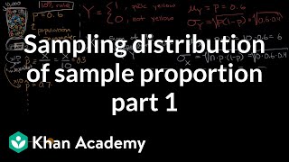 Sampling distribution of sample proportion part 1  AP Statistics  Khan Academy [upl. by Seroka]