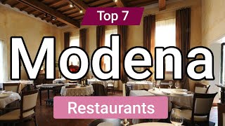 Top 7 Restaurants to Visit in Modena  Italy  English [upl. by Lledraw]