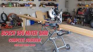 Bosch PROFACTOR 18V Surgeon 12quot Miter Saw Overview PLUS SAW STAND SETUP [upl. by Ilil844]