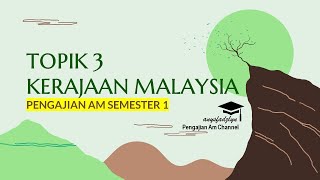 PENGAJIAN AM SEMESTER 1 TOPIK 3  KERAJAAN MALAYSIA [upl. by Wally]