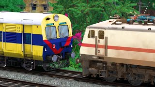 MEMU RESCUE WAP7 EXPRESS TRAIN  BUMPY RAILROAD CROSSING  RAILWORKS  TRAIN SIMULATOR  NTG GAMING [upl. by Tammie]