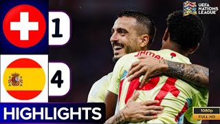 Spain vs Switzerland 41 all goals amp highlights  UEFA Nations League 2024  spainlamineyamal1m [upl. by Ahsitil]