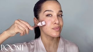 How to Use a Derma Roller at Home  Poosh [upl. by Eilahs]