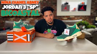 Air Jordan 3 Nina Channel Abney “Bicoastal” Review amp On Feet [upl. by Lleunamme]