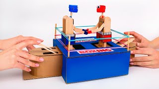 How To Make Funny Boxing Game From Cardboard [upl. by Atibat]