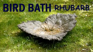 Moulding  Casting Concrete Bird Bath with Rhubarb Leaves [upl. by Adil]