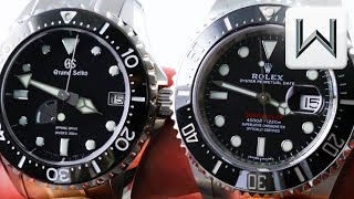 Rolex Sea Dweller 43MM vs Grand Seiko Spring Drive Diver SBGA229 vs 126600 [upl. by Skilken]