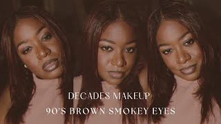 Decades Makeup  90s Brown Smokey Eyes  Queen Bambee [upl. by Jamnis640]