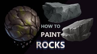 How To Paint ROCKS For Beginners  Photoshop Digital Painting Basics  Tutorial [upl. by Tali]