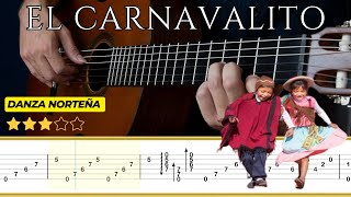 EL CARNAVALITO Danza norteña 🎸 G Bianqui Piñero  Tutorial para Guitarra Clásica  TABS [upl. by Akenna]