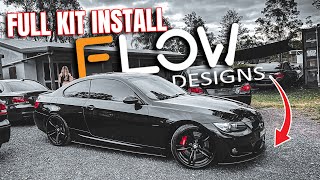 BMW E92 335I FULL LIP KIT INSTALL FLOW DESIGNS [upl. by Nnaegroeg]