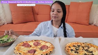 Italian Pizza  Newmans Own  Eating  Full Review  Pizza Mukbang [upl. by Ennoirb]