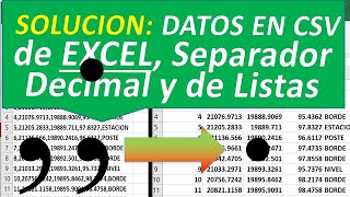 Configurar CSV delimitado por comas en Excel Cambiar Separador de Listas problema con punto y coma [upl. by Adar]