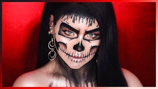 DRIPPING GLAM SKULL MAKEUP FOR HALLOWEEN [upl. by Viquelia]