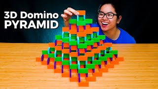 How to Build a 3D Domino Pyramid [upl. by Arsuy]