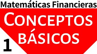 Matemáticas Financieras Conceptos Básicos Tema 1 [upl. by Kendre859]