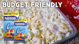 MACARONI SALAD  BUDGET FRIENDLY  4 INGREDIENTS LANG SOOO CREAMYYY PINOY TASTE [upl. by Queston]