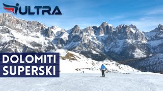 DOLOMITI SUPERSKI TOUR ep 4  Ski Area San Martino di Castrozza Passo Rolle  ICARUS ULTRA [upl. by Anniram]