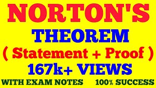 NORTONS THEOREM  STATE amp PROOVE NORTON THEOREM  WITH EXAM NOTES [upl. by Rehotsirhc]