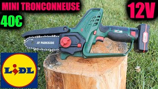 LIDL minitronconneuse PARKSIDE PGHSA 12 A1 X12VTEAM Cordless Pruning Saw mini chainsaw [upl. by Okajima463]