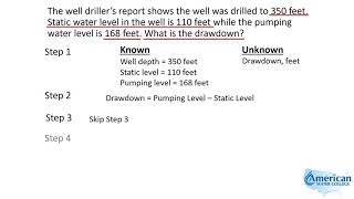 Well Drawdown  Texas Class C Groundwater Math [upl. by Ayokal]