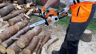 Chainsaw STIHL MS180 VS Chainsaw Husqvarna 120 Mark II NEW Models 2019 [upl. by Florella]