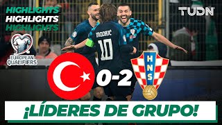 HIGHLIGHTS  Turquía 02 Croacia  UEFA Qualifiers 2023  TUDN [upl. by Gnehp]