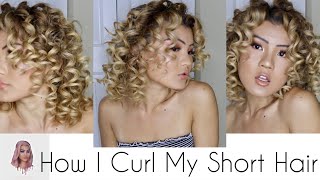 HOW I CURL MY SHORT HAIR TUTORIAL  TIGHT RINGLET CURLS [upl. by Anirbak]