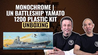 MONOCHROME  IJN Battleship Yamato 1200 Plastic Kit Unboxing  askHearns [upl. by Nile412]