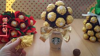 Starbucks Ferrero Rocher DIY 🌳 Geschenk Idee  Gift Idea 🌳 DIY из конфет ферреро роше [upl. by Ahsakat]