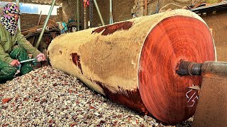 Woodworking Large Extremely DANGEROUS  HORROR Woodturning  Skills Working With Giant Wood Lathe [upl. by Yecniuq]