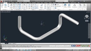 AutoCAD 3D Pipe Design Tutorial  How to Create 3D Pipe in AutoCAD [upl. by Aylward553]