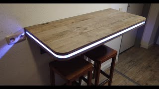 DIY Wandklapptisch aus Laminat mit LED [upl. by Edgard]