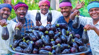 BIG BRINJAL  Fried Baingan Recipe  Brinjal Tawa Fry Recipe Cooking in Village  Eggplant Recipe [upl. by Sulakcin]