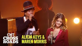 Alicia Keys amp Maren Morris Perform ‘Girl on Fire’  CMT Crossroads [upl. by Parnas]