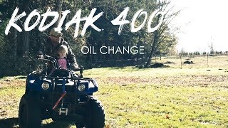 Yamaha Kodiak 400 Oil Change  Screen Filter Service [upl. by Olatha255]