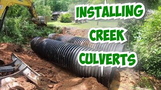 Installing BIG Culvert Pipes In A Creek2024 [upl. by Mcgill140]