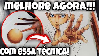 Método fácil Tutorial de como Colorir Pele de Anime  degradê  Lápis escolar [upl. by Yenalem]