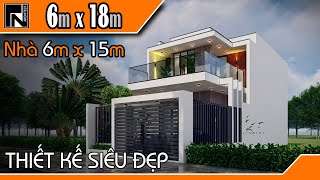 TNA143  Mẫu nhà 2 tầng đẹp  nhà 6x15m  đất 6x18m  Small House Design Idea [upl. by Anasiul]