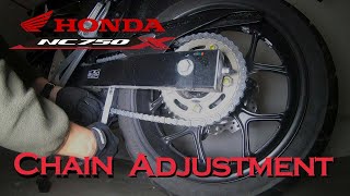 Motorcycle Chain Adjustment and Lubrication Honda NC750X [upl. by Julina258]