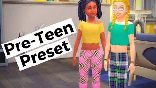 PreTeen Preset  The Sims 4 [upl. by Renrew]