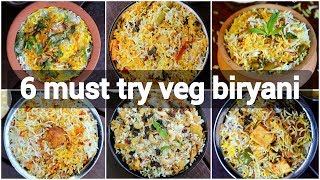 6 must try veg biryani recipes  unique biryani recipes [upl. by Hseham378]