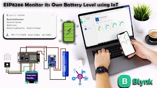 ESP8266 Monitor its Own Battery Level using Blynk IoT for Battery Powered Projects [upl. by Ramunni]