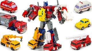 Transformers Bumblebee Ironhide Ratchet Optimus Prime Grapple Inferno Combine Vehicle Robot Toys [upl. by Eivlys]