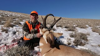 SNOWY PRONGHORN  Rifle Antelope Hunt with SOLO HNTR [upl. by Corette]